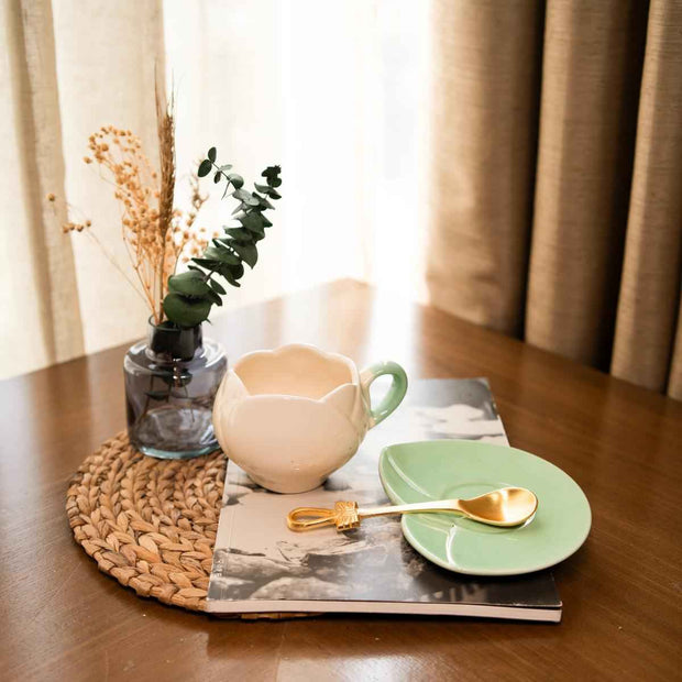 Tulip Charm Cup & Saucer White | Elegant Floral Tea Cup Set for Coffee & Tea – ArteCasa