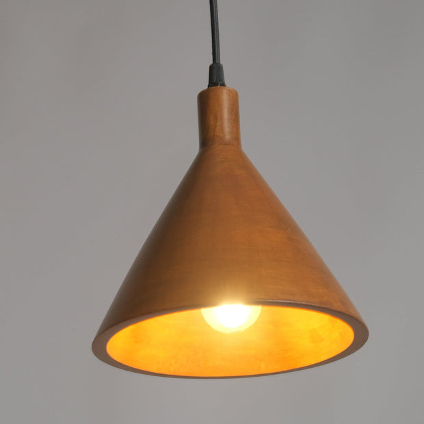 CLH182 Japandi Wooden Dining Light - The Black Steel