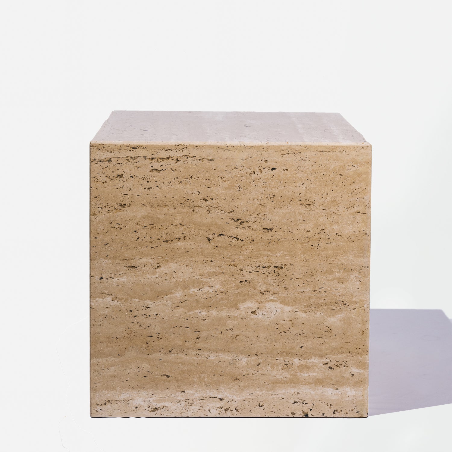 Travertine Cube Side Table