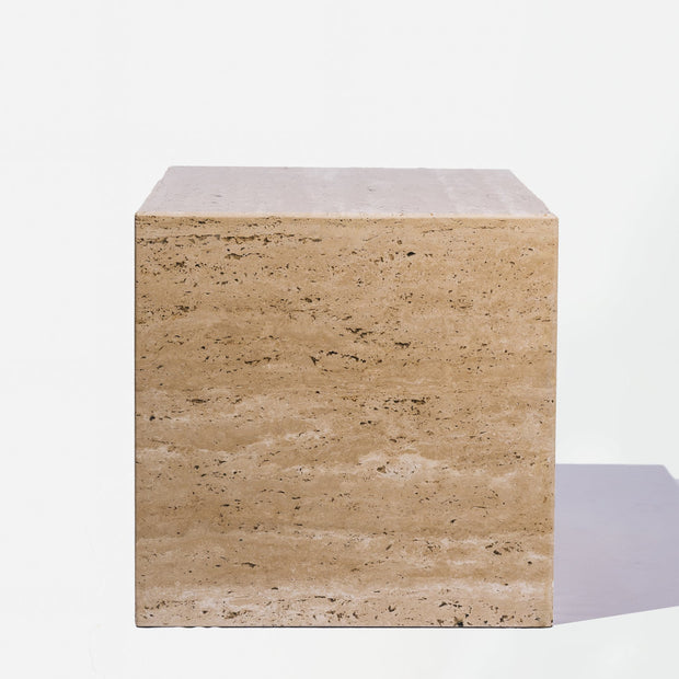 Travertine Cube Side Table