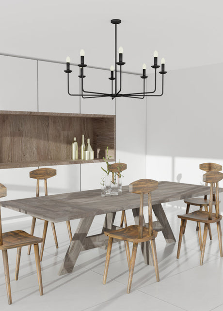 Dining chairs modern all wood brown teak stylish set of 6