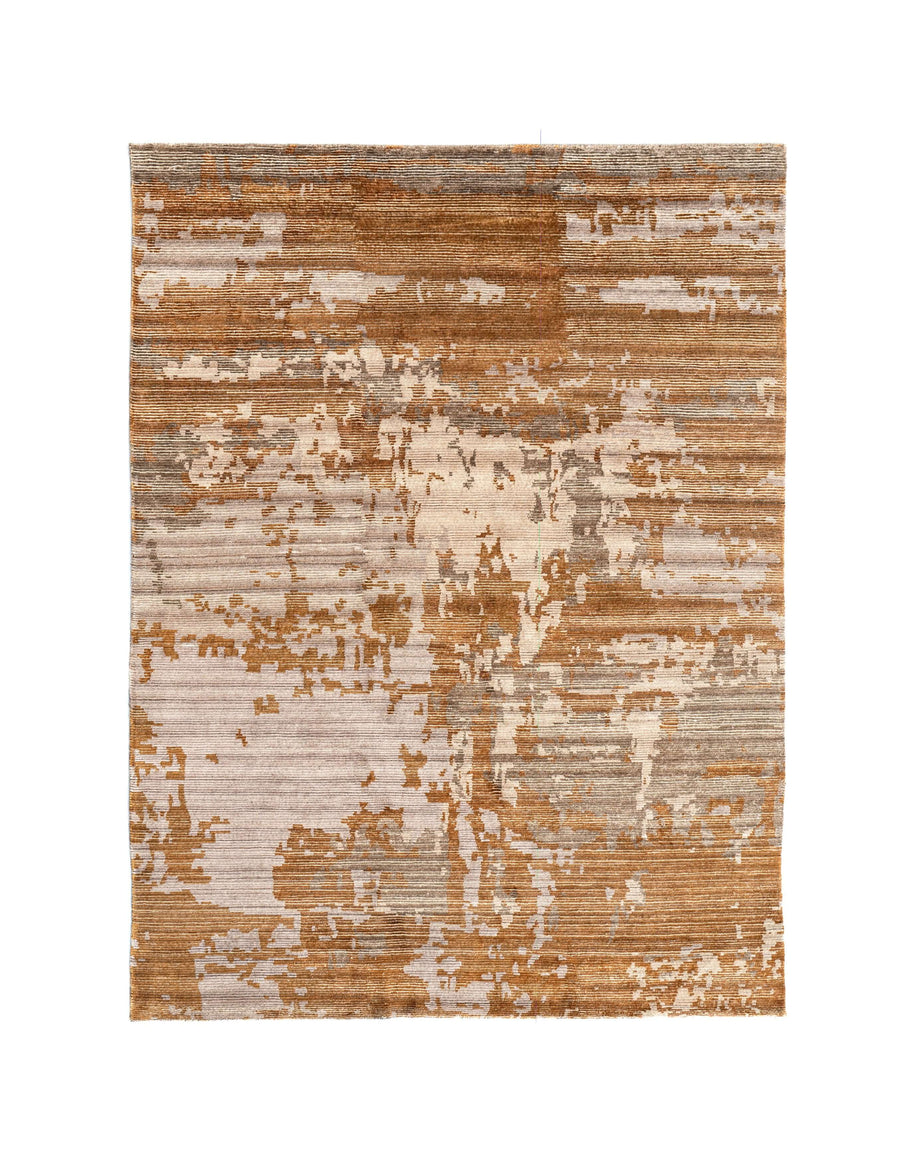 Z E R G A luxury handmade rug by Cherom, modern design in earthy tones of New Zealand wool.