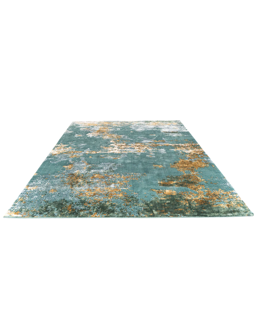 A S T O N - T E A L luxury handmade rug by Cherom, modern design in New Zealand wool and viscose.