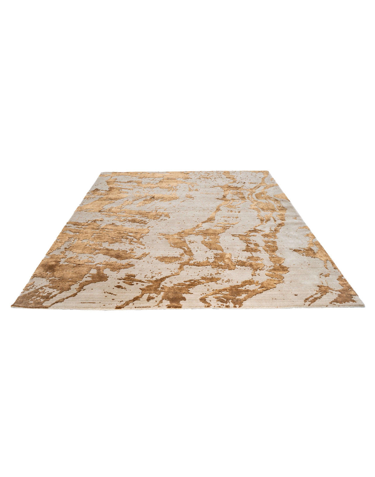 R I A L T O luxury handmade rug by Cherom in beige and brown New Zealand wool.