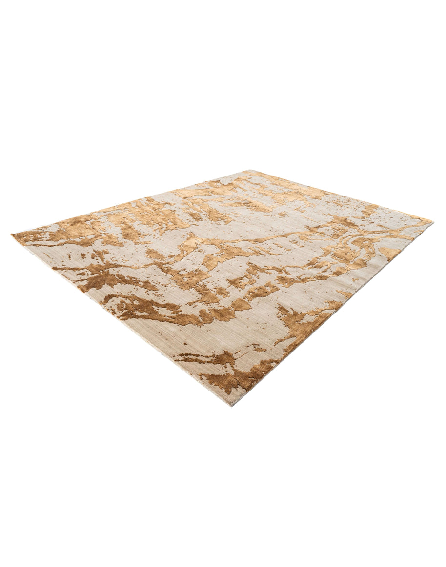 R I A L T O luxury handmade rug by Cherom in tonal beige New Zealand wool.