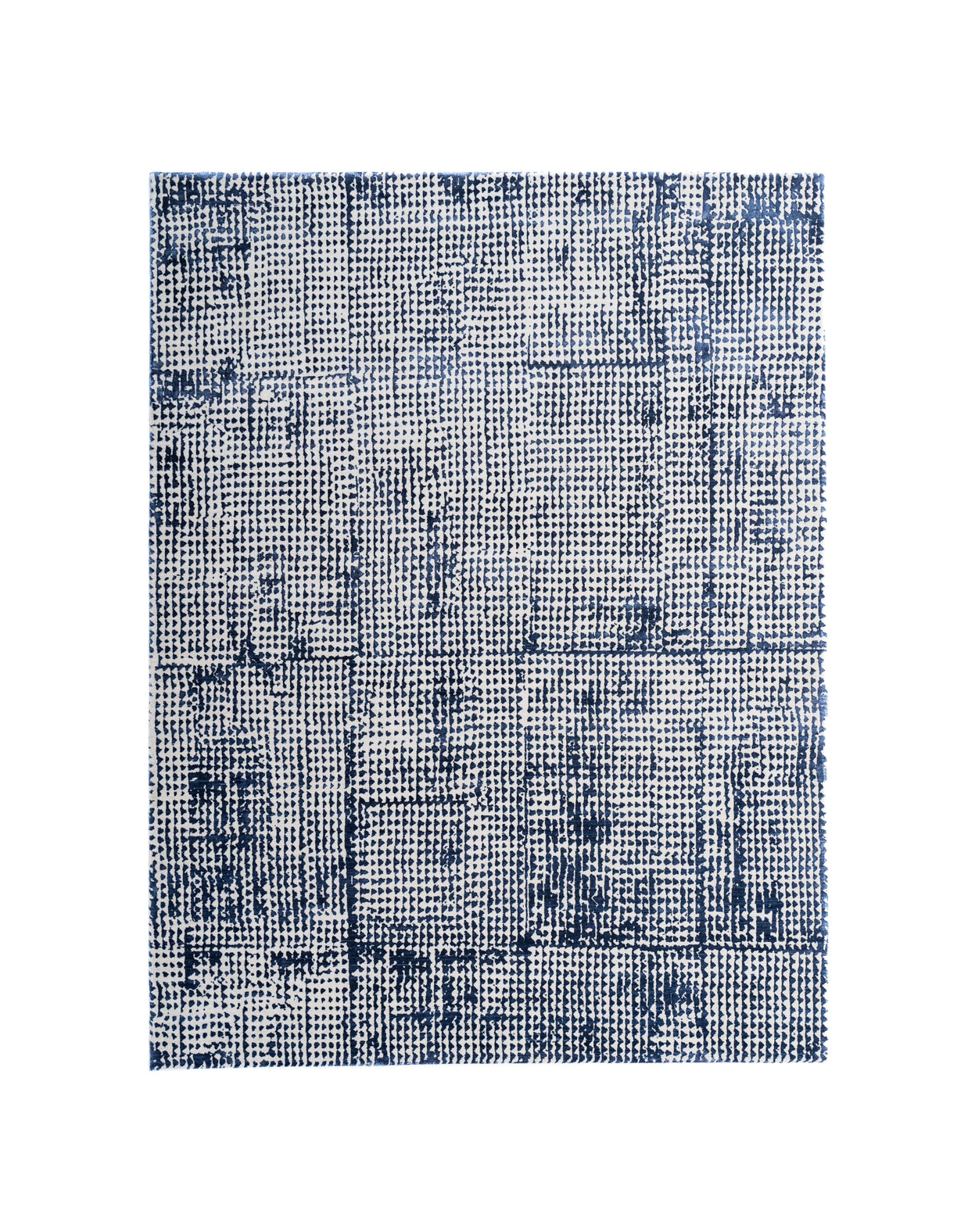O D M É luxury handmade rug by Cherom, navy color, New Zealand wool, contemporary design
