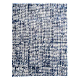 O D M É luxury handmade rug by Cherom, navy color, New Zealand wool, contemporary design