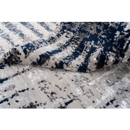 A V E R I L L luxury handmade rug by Cherom, modern design in New Zealand wool, blue and beige tones.