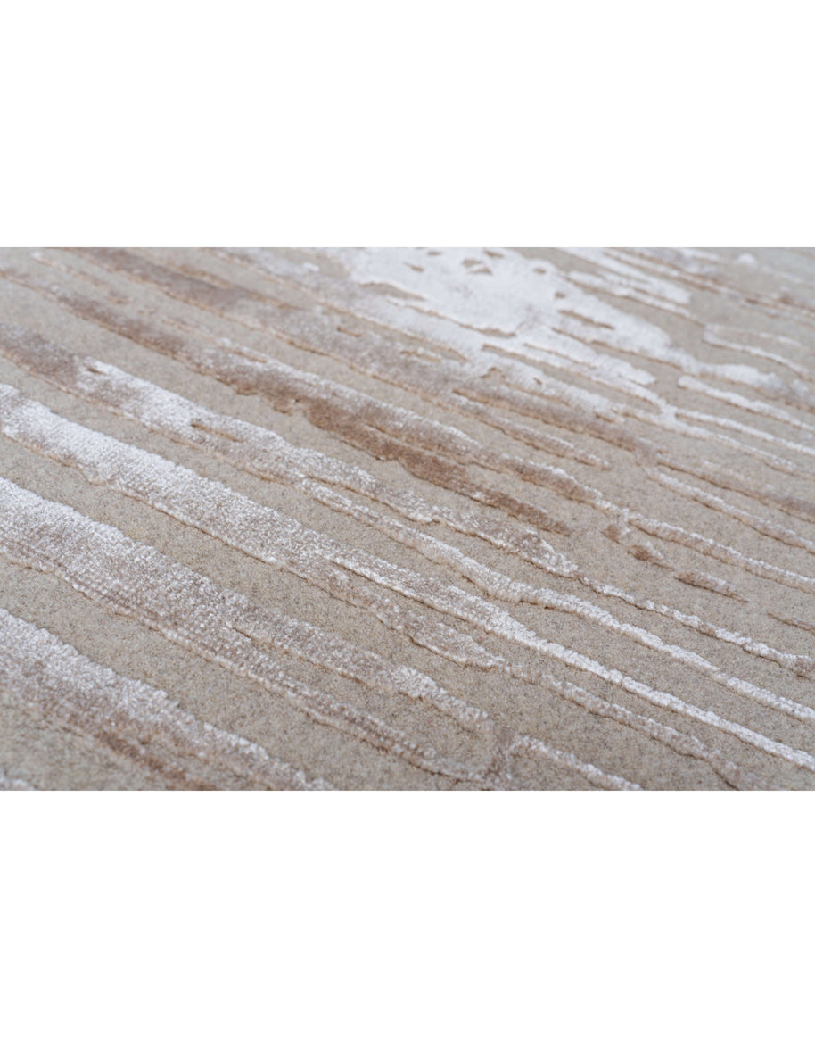 E P I C U R E luxury handmade rug by Cherom in natural wool tones