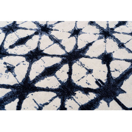 S H I B O R I luxury handmade rug by Cherom in blue wool and viscose.