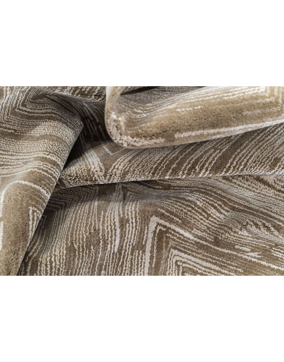 R I C O luxury handmade rug by Cherom, modern design in lincoln wool and bamboo silk.