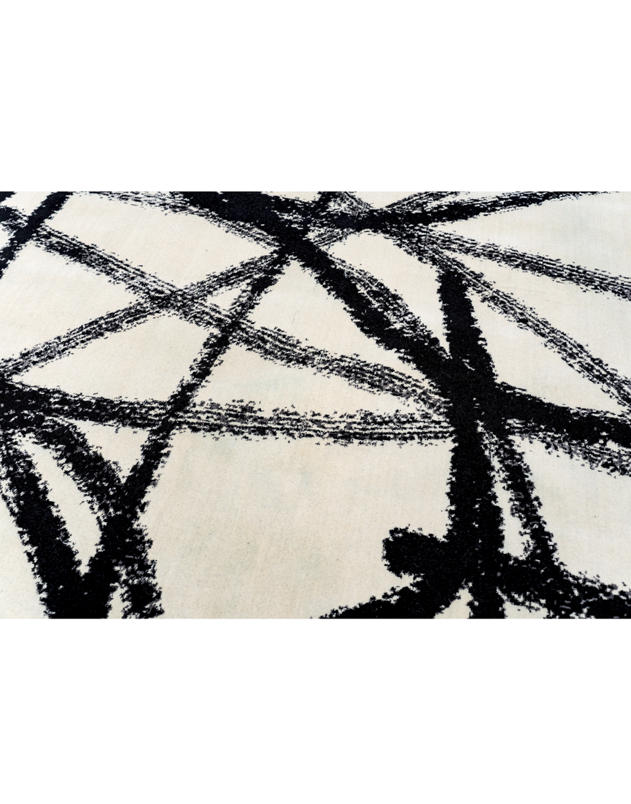 S A C A I luxury handmade rug by Cherom in New Zealand wool, modern contemporary design.