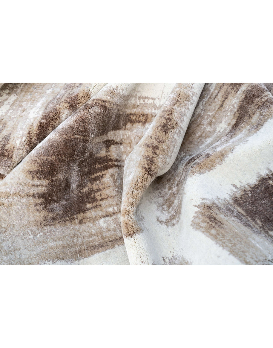S E I D E L luxury handmade rug by Cherom in neutral New Zealand wool.