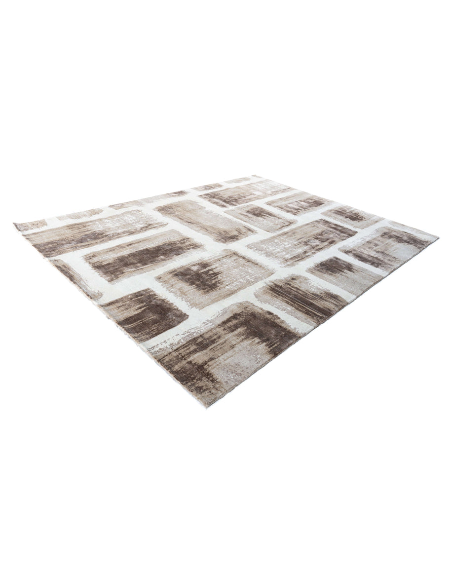 S E I D E L luxury handmade rug by Cherom, modern design in neutral wool tones.
