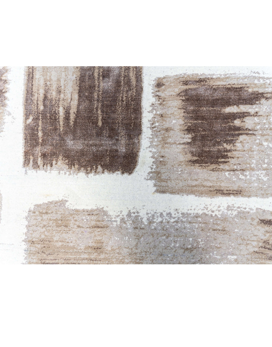 S E I D E L luxury handmade rug by Cherom, modern design in neutral New Zealand wool.