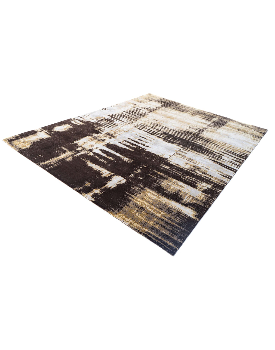 L Y M A N luxury handmade rug by Cherom in brown and gold, crafted from New Zealand wool.
