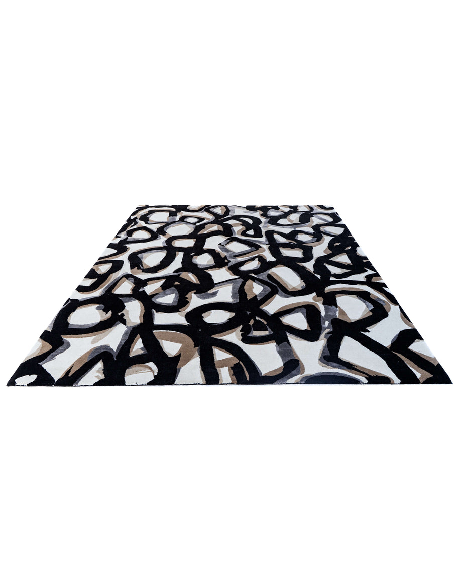 L A   R O U T E luxury handmade rug by Cherom in contemporary wool design.