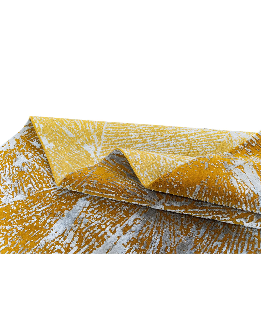 M A R C U S luxury handmade rug by Cherom, gold and silver, New Zealand wool, modern contemporary design