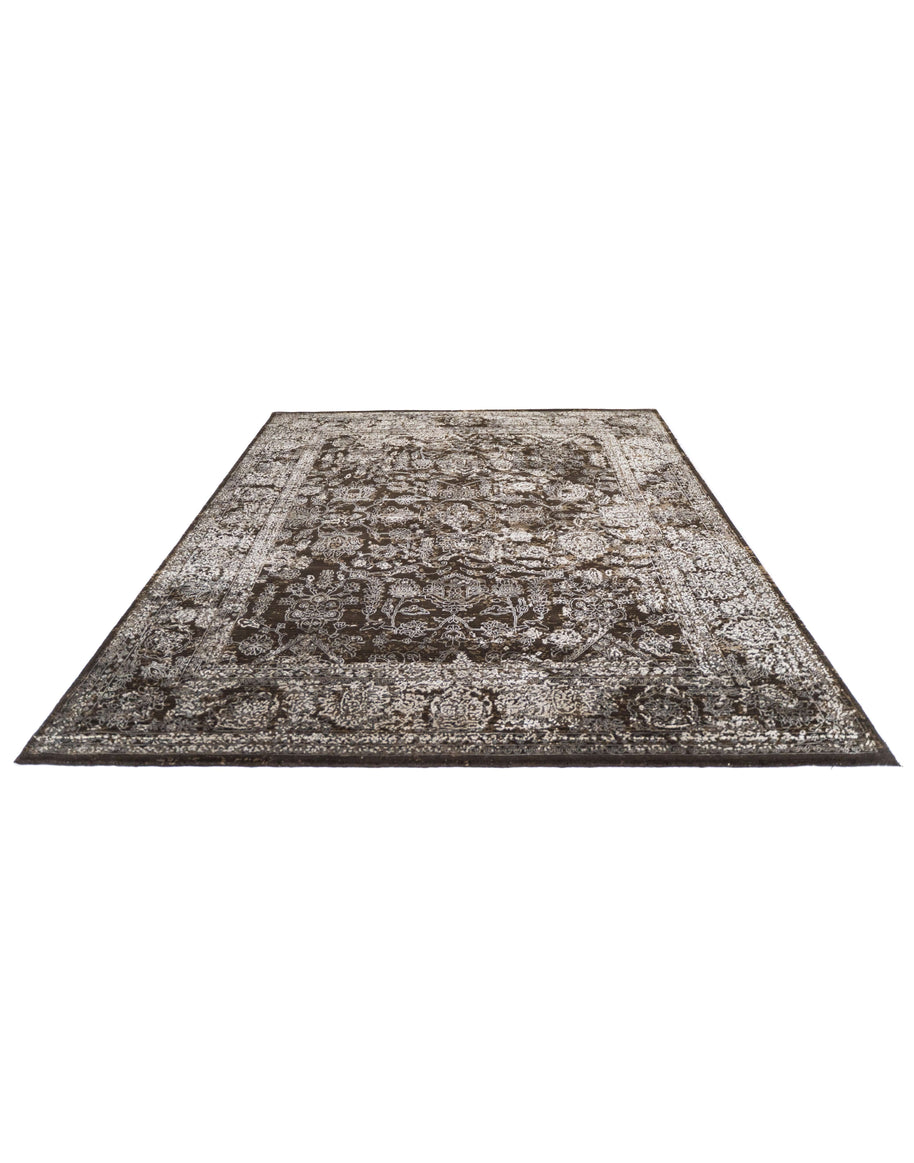 Z U R I luxury handmade rug by Cherom in neutral tones, New Zealand wool, contemporary design.