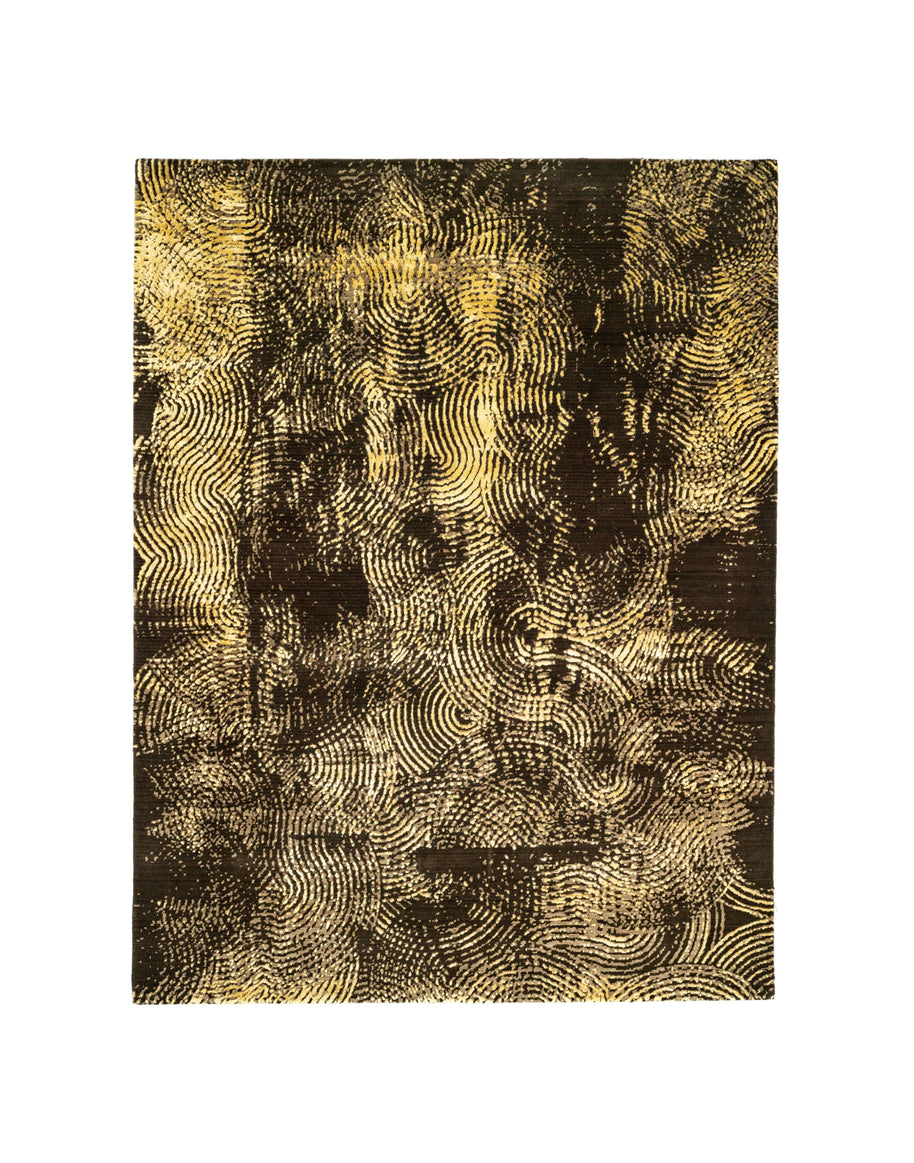 T O R E R O luxury handmade rug by Cherom in dark New Zealand wool.