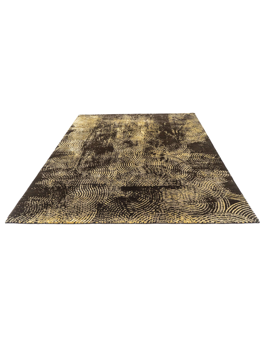 T O R E R O luxury handmade rug by Cherom, dark New Zealand wool, modern contemporary design.