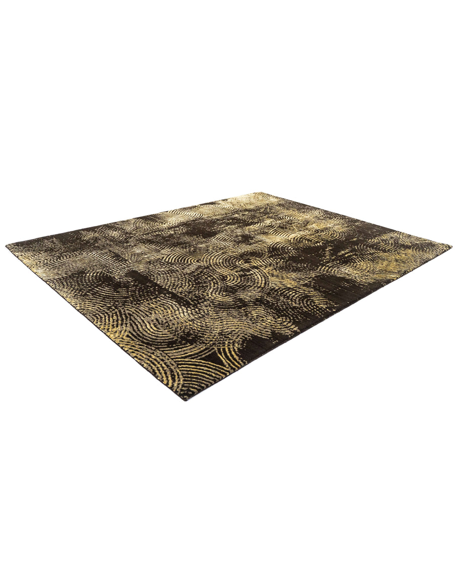 T O R E R O luxury handmade rug by Cherom in dark New Zealand wool.