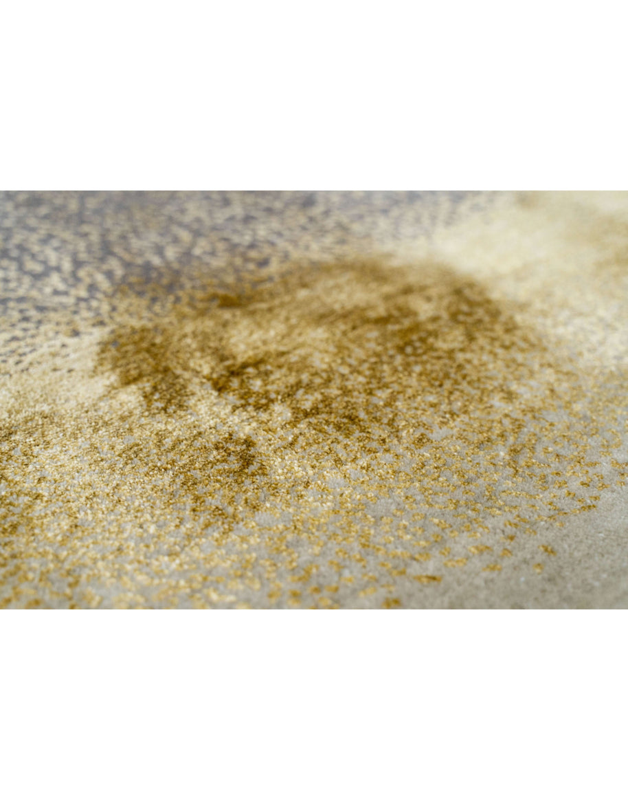 G O L D U S T luxury handmade rug by Cherom in shimmering gold and soft wool.