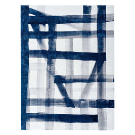 A S T O R I A luxury handmade rug by Cherom, blue and white, New Zealand wool, contemporary design.
