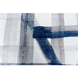 A S T O R I A luxury handmade rug by Cherom in blue and grey New Zealand wool.