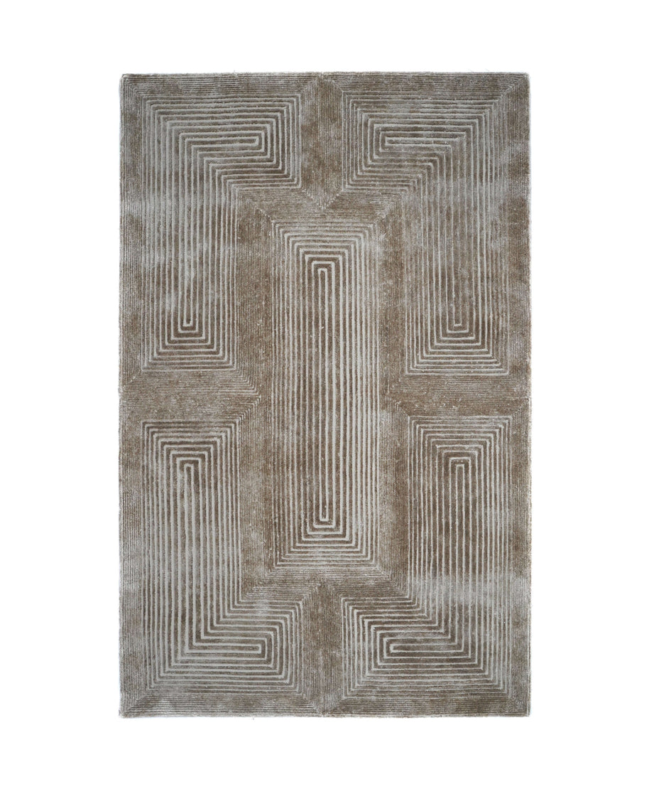 C O N T O U R - B E C K M A N luxury handmade rug by Cherom in neutral New Zealand wool.