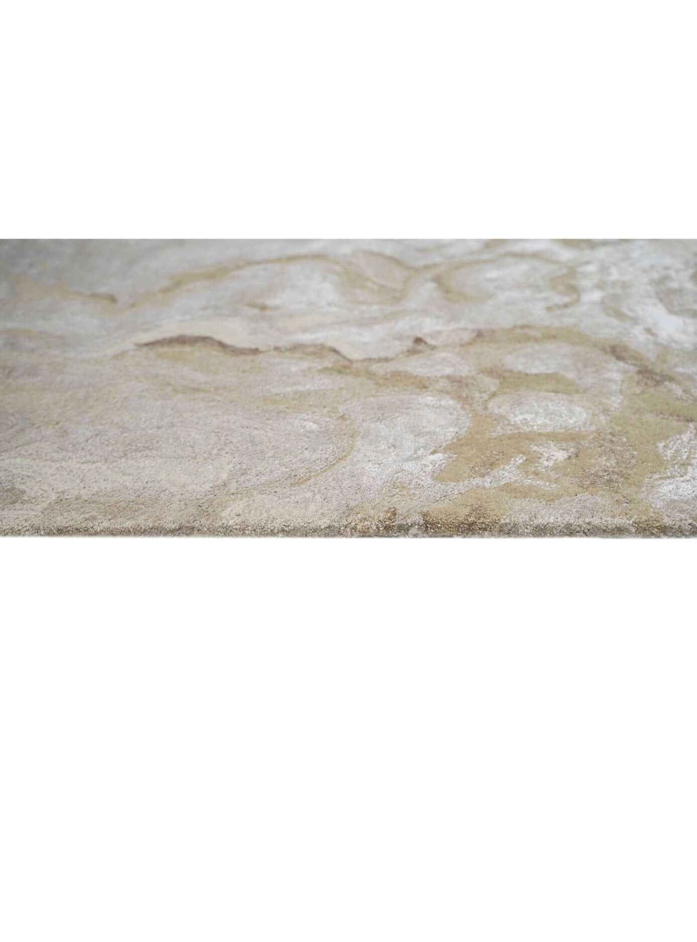 R I V E R S T O N E luxury handmade rug by Cherom in beige, taupe, grey, New Zealand wool, modern design.