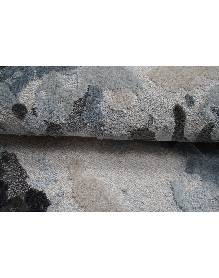 G L A C E luxury handmade rug by Cherom in neutral New Zealand wool.