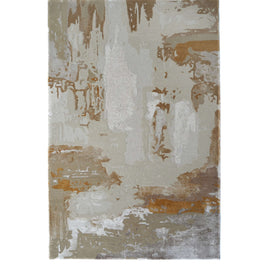 L U M E T luxury handmade rug by Cherom in neutral New Zealand wool with contemporary design.