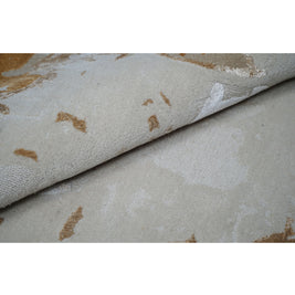 L U M E T luxury handmade rug by Cherom in neutral New Zealand wool with subtle accents.