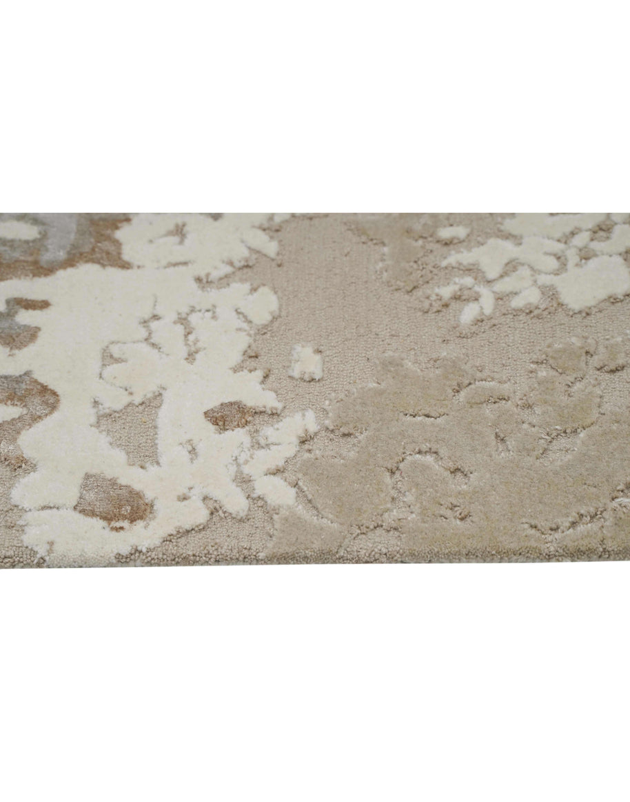 P E R E I R A luxury handmade rug by Cherom, beige New Zealand wool, modern contemporary design.