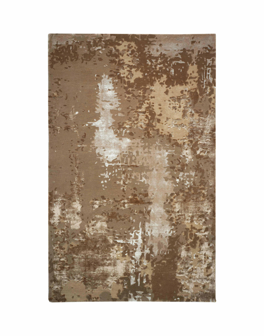 B R O N T E luxury handmade rug by Cherom, beige New Zealand wool, contemporary design.