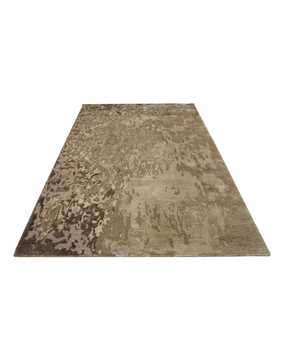 P A L E R M O luxury handmade rug by Cherom in earthy tones, New Zealand wool, modern design.
