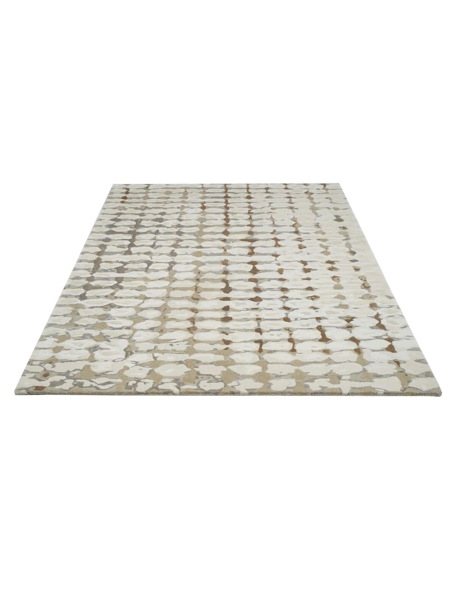 C E L L I N I luxury handmade rug by Cherom, New Zealand wool, warm neutrals, modern contemporary design.