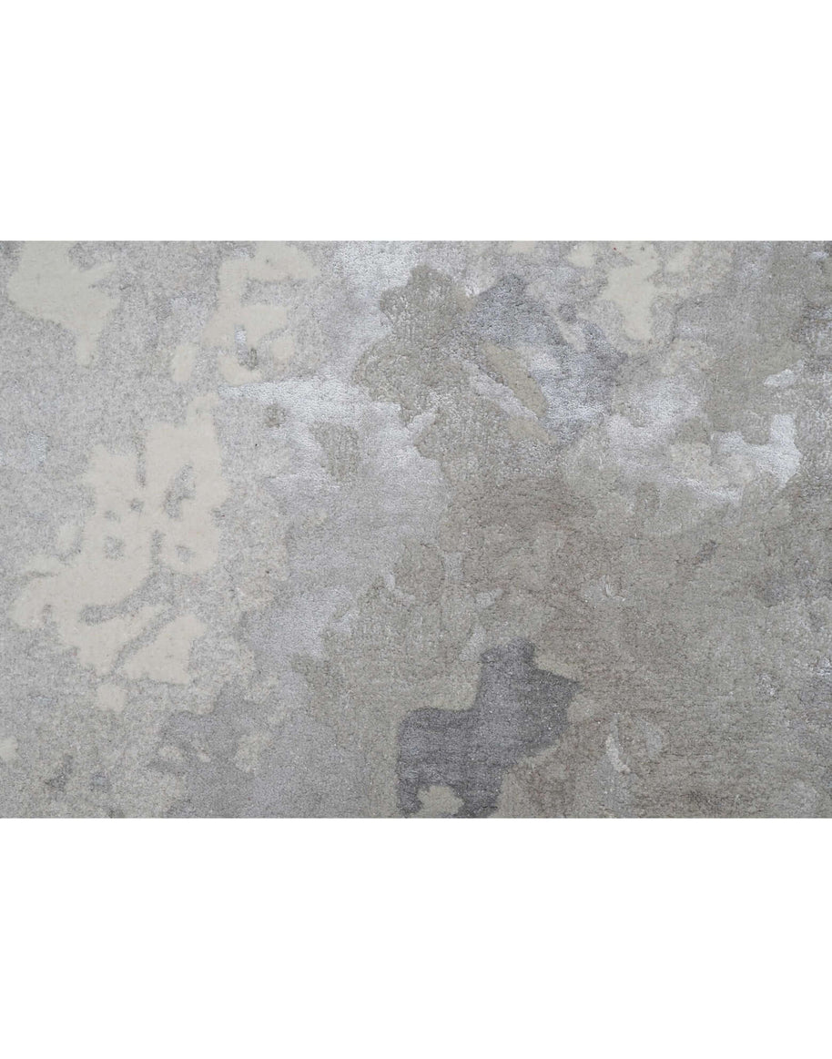 M I S T F A L L luxury handmade rug by Cherom, grey New Zealand wool, modern abstract design.
