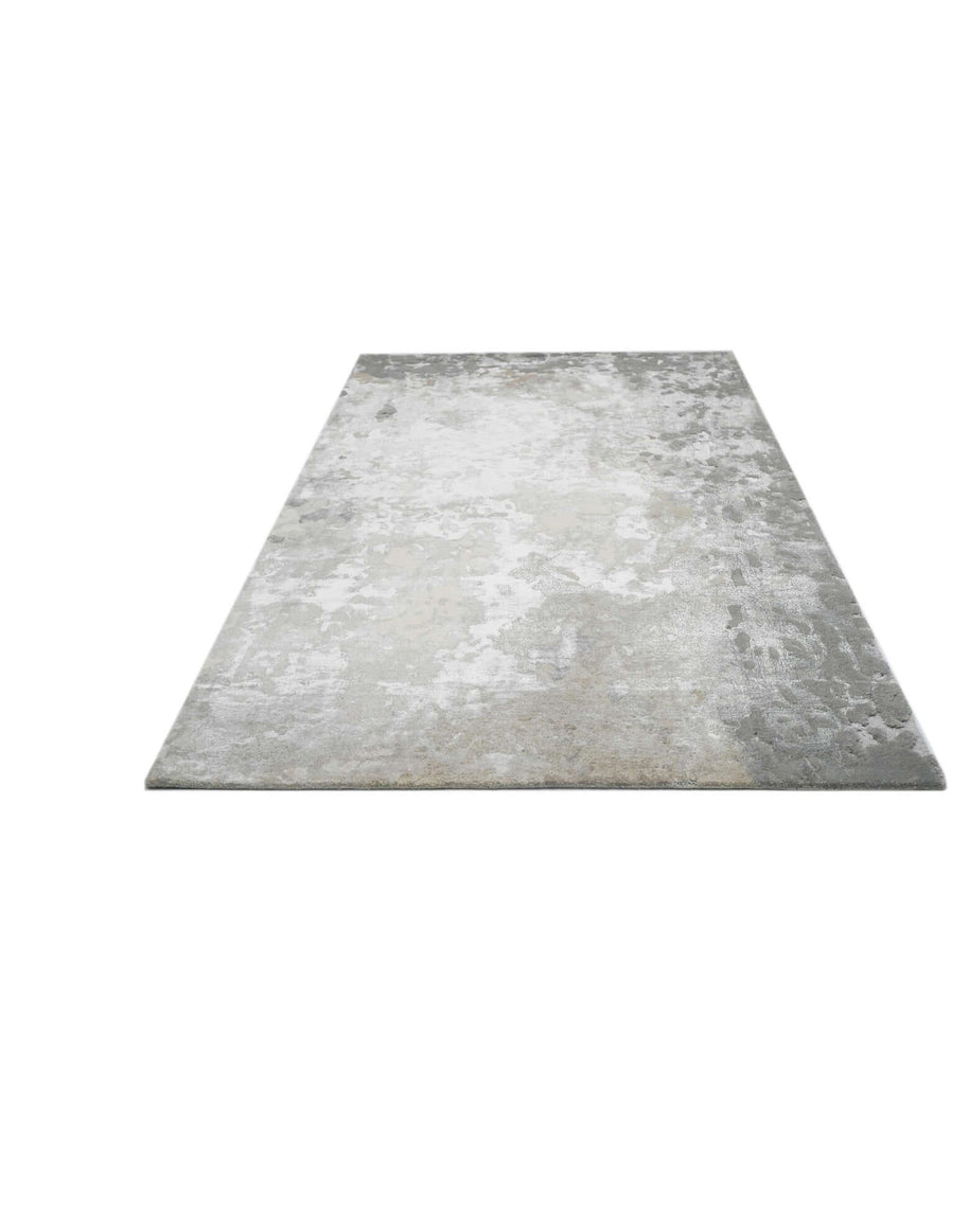 M I S T F A L L luxury handmade rug by Cherom in greys and creams, made from New Zealand wool, modern contemporary design.