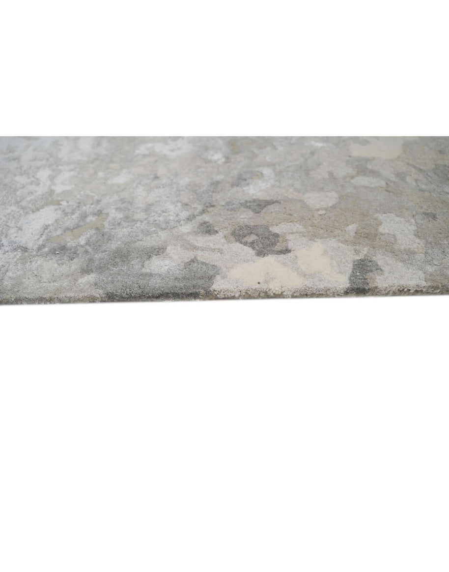 M I S T F A L L luxury handmade rug by Cherom in muted taupe and grey New Zealand wool.