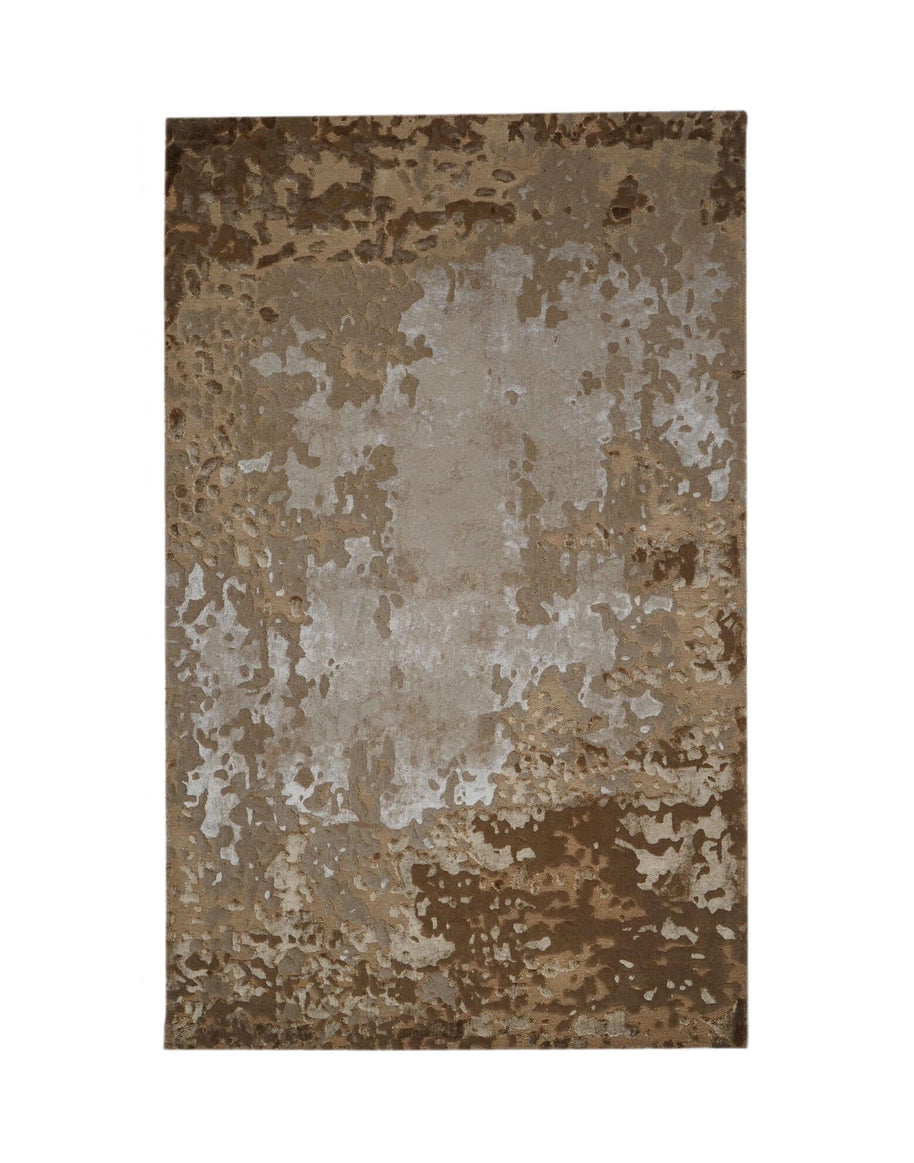 C A R M E L luxury handmade rug by Cherom in bronze, taupe, and gold hues.