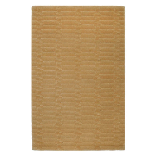 S C U L P T E D - G E O luxury handmade rug by Cherom, beige New Zealand wool.