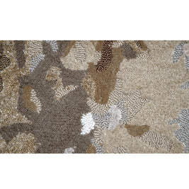A M A R A luxury handmade rug by Cherom, beige and brown, New Zealand wool, contemporary design.