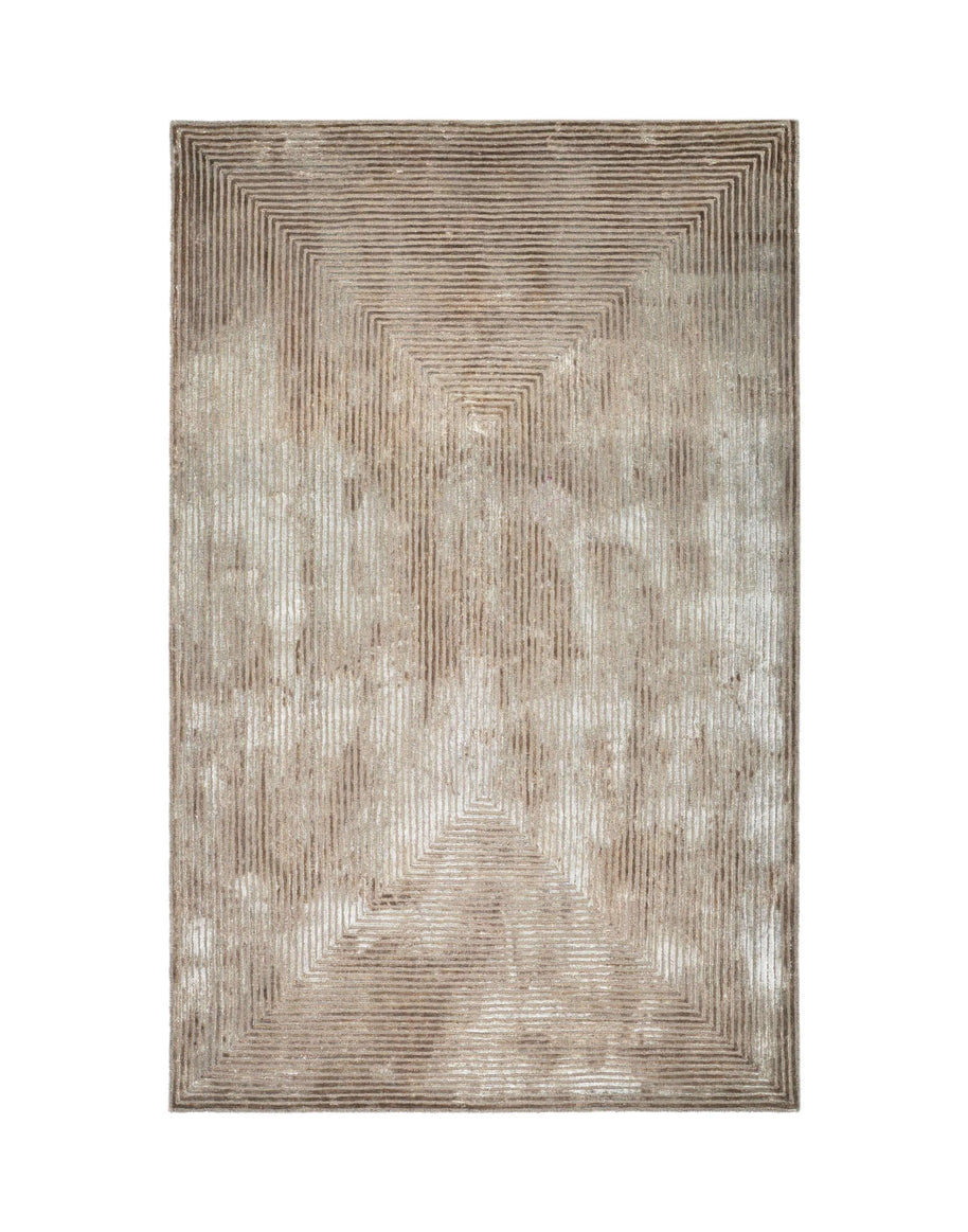 C O N T O U R - P R I S M luxury handmade rug by Cherom in sandy New Zealand wool.