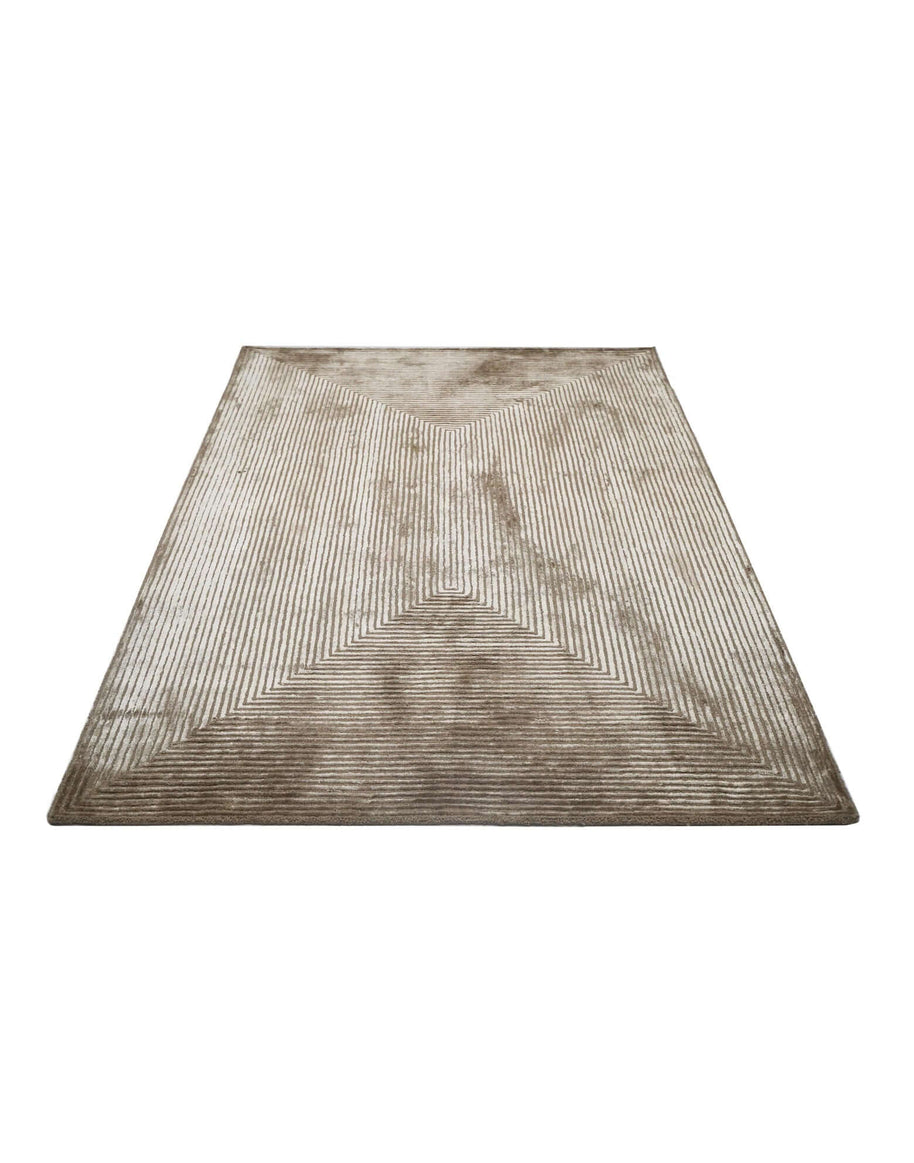 C O N T O U R - P R I S M luxury handmade rug by Cherom, New Zealand wool, modern beige tones.
