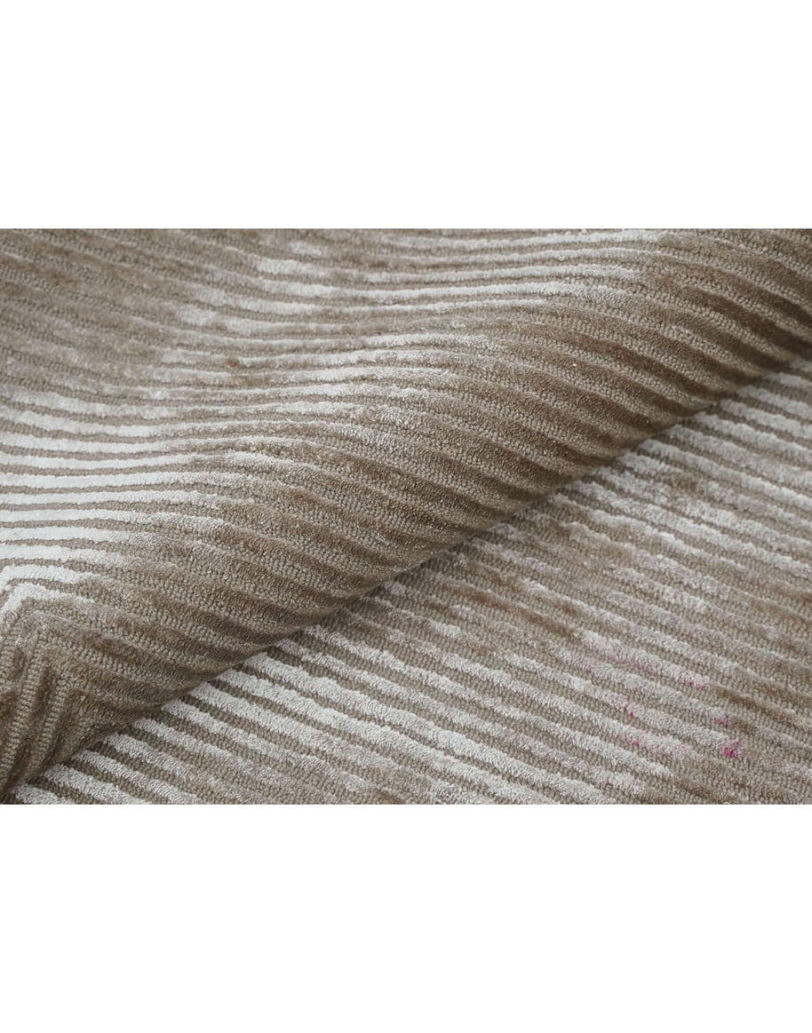 C O N T O U R - P R I S M luxury handmade rug by Cherom in soft sandy New Zealand wool.
