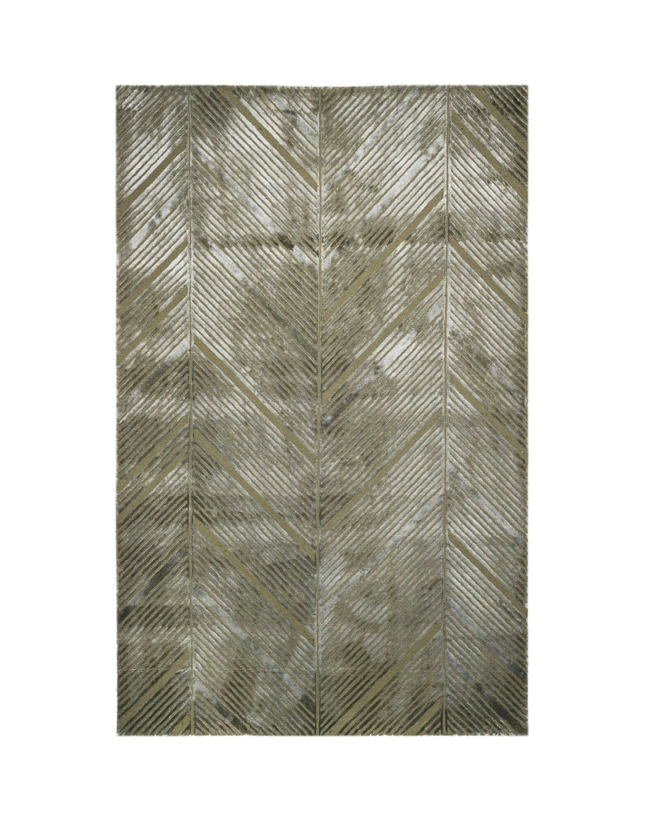 C O N T O U R - L I R A luxury handmade rug by Cherom in olive and sage New Zealand wool.