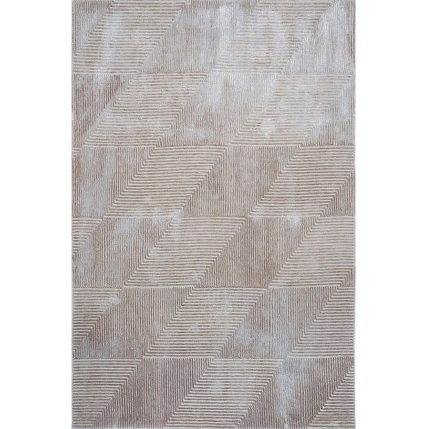 C O N T O U R - R A V E L L O luxury handmade rug by Cherom, light beige New Zealand wool, modern rug design.