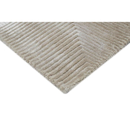 C O N T O U R - R A V E L L O luxury handmade rug by Cherom, light beige, New Zealand wool, modern design.